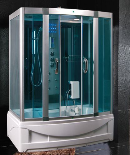 Cabina de ducha multifunción Ercole 120x80 cm con cromoterapia y bluetooth