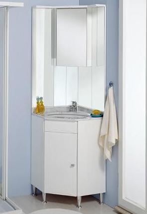 Lisa Corner Bathroom Cabinet Complete With Ceramic Washbasin