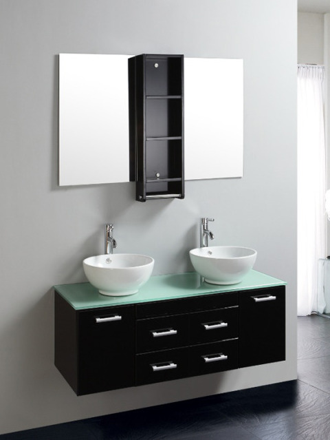 Mueble para lavabo sobre encimera Black Capri 120- Muebles de baño.