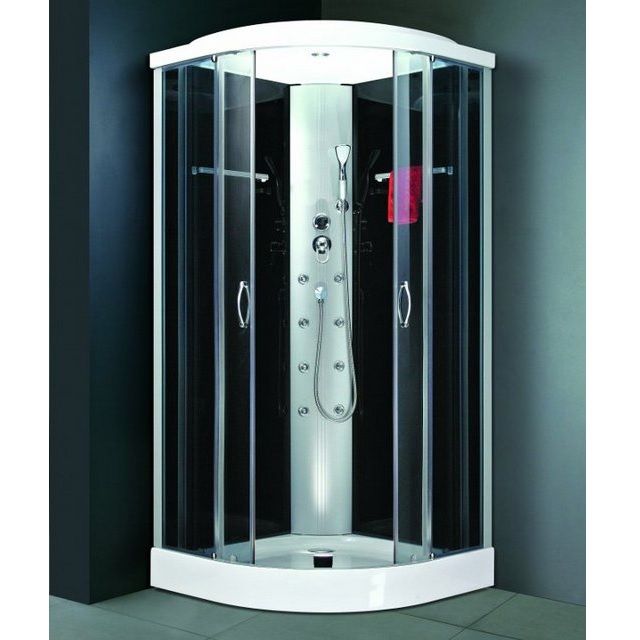 Cabina de ducha de hidromasaje de 80x80 cm, crioterapia de cristales vi