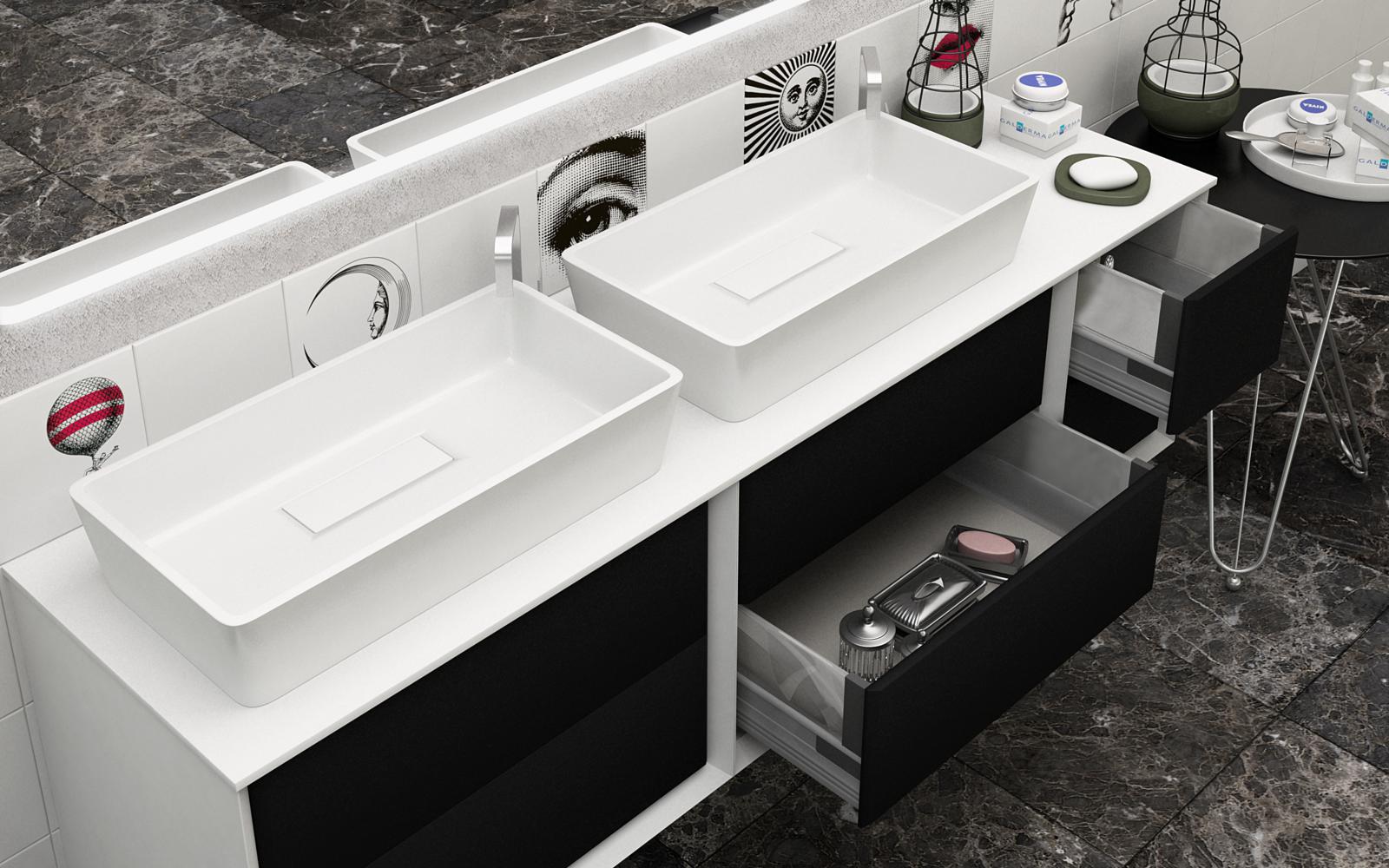 Best Double Washbasin Bathroom Cabinet With Mdf Wood Or Acrylic