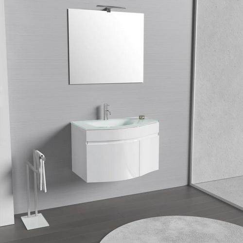 Asia bathroom furniture white or dove grey 80 or 100 cm crystal sink