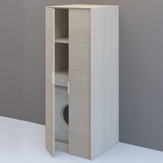 Bathroom cabinet for washing machine and dryer available in two