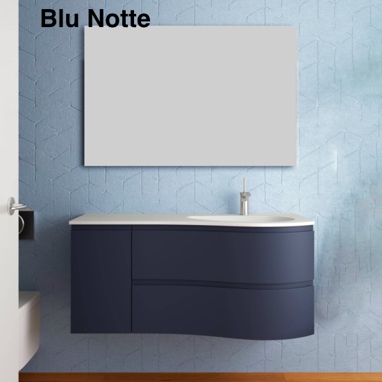 Mueble De Baño De Pared 120Cm Azul Claro, 2 Cajones, Toallero Cromado - New  York