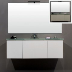 Mobile Bagno Amos lavabo cristallo bianco,grigio,viola,azzurro