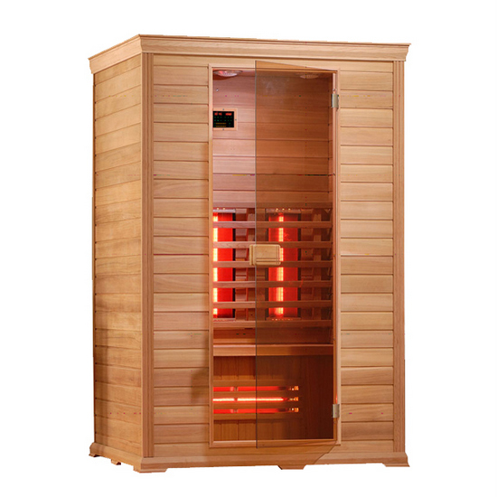 Sauna de infrarrojos 132x102 cm para dos personas 6 radiadores de espectro  completo radio bluetooth y