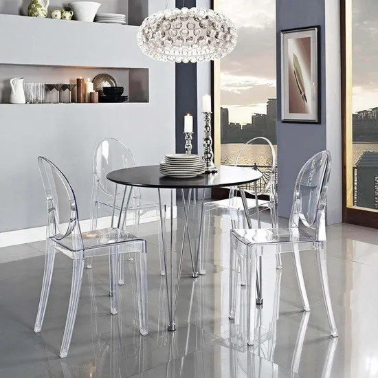 Transparent polycarbonate chair for living rooms or offices SE04