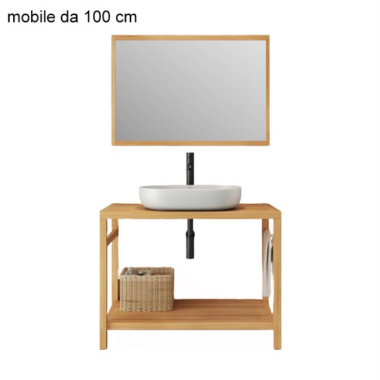 INDIAN mueble bajo lavabo 80, 100 o 120 cm con 1 o 2 estantes