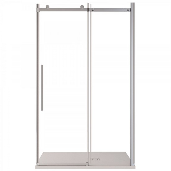 Porte De Douche Coulissante Idralite Prime 120cm - Verre 8mm, Noir, Droite